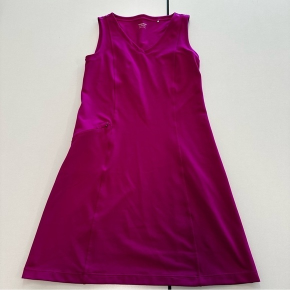 Toad & Co Short Sleeve Magenta Purple Pink Side Pocket Dress. Size XSM - Picture 4 of 11
